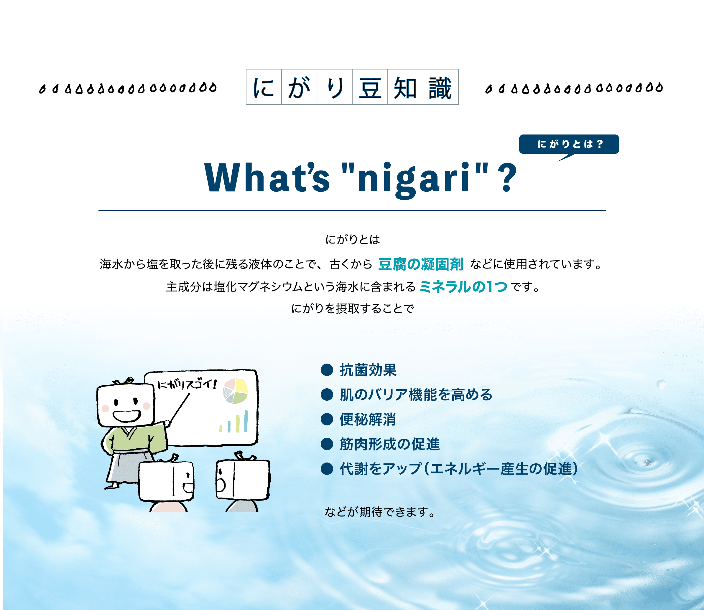 仁尾興産株式会社 にがり特設ページ